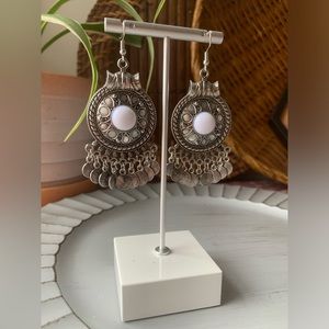Bohemian vintage white earrings
